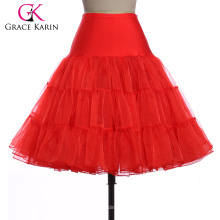 14 Farben erhältlich Grace Karin Frauen A-line Kurzarm Retro Kleid Vintage Crinoline Rockabilly Petticoat Underskirt 2016 CL008922-3